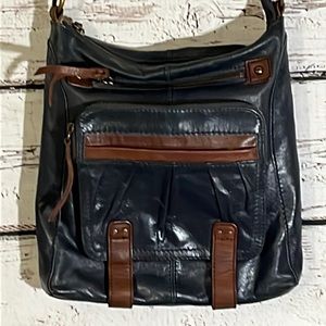 The Sak navy crossbody shoulder handbag